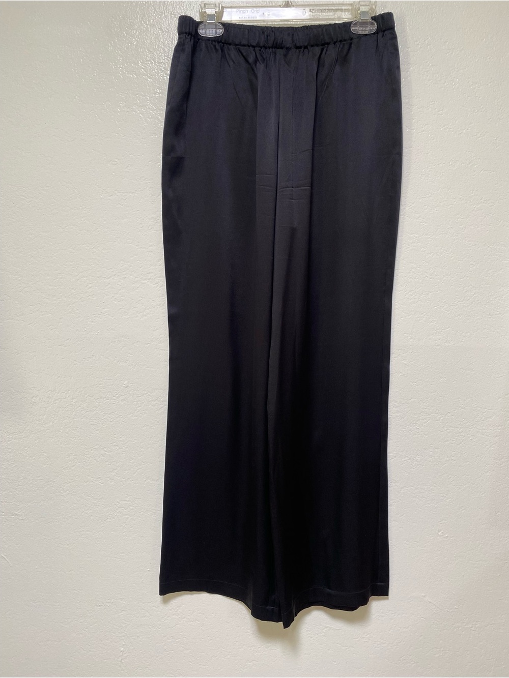Reformation Pants Women’s M Black Wide Leg Silk High Rise Elastic Waist